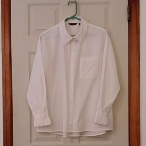 Attitudes by Renee Classic White Button-Up Blouse